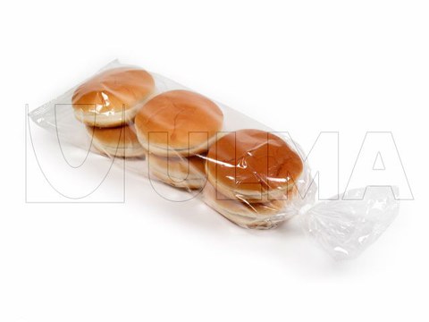Bread buns group packaging in flow pack wrapper