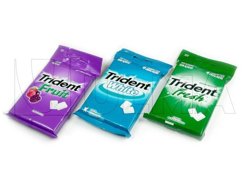 Chewing gun packaging in flow pack wrapper
