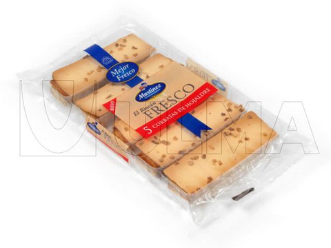 Corbata pastries packaging in flow pack (hffs)