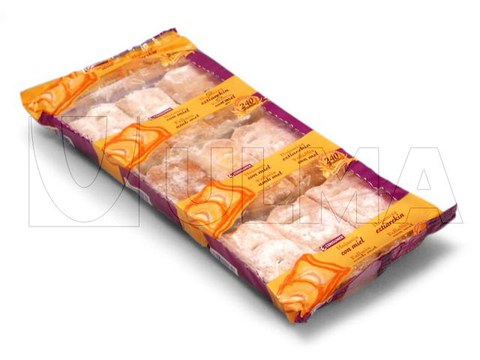 Honeyed pastries tray packaging in flow pack (hffs)