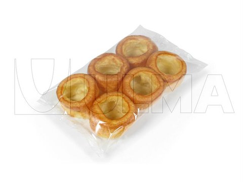 Individual and group packaging of cakes in flow pack wrapper (HFFS)