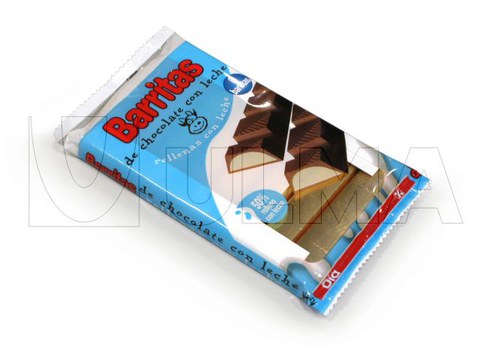 Chocolate bars packaging in flow pack wrapper (HFFS)