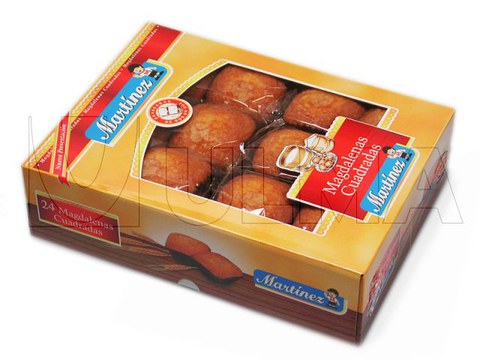 Grouped muffin packaging in flow pack (hffs) with shrink film