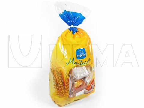 Prepacked muffins packaging in vertical machine (VFFS) in steady flat bottom pack with clip.