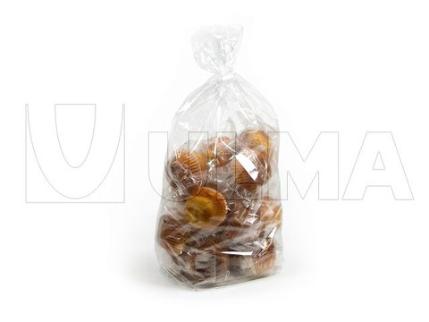 Prepacked muffins packaging in vertical machine (VFFS)in steady flat bottom pack with clip.