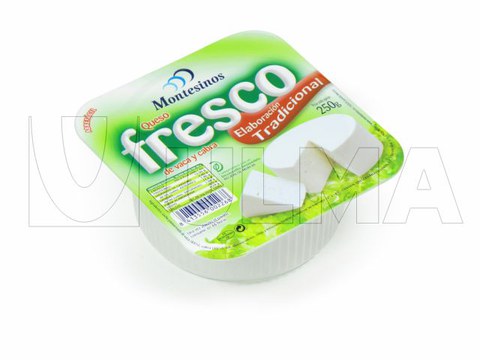 Fresh cheese packaging in thermoforming with rigid film in modified atmosphere (MAP)