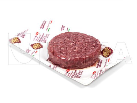 Hamburger packaging in thermoforming skin