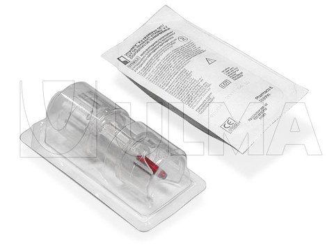 Hospital disposable product packaging in thermoforming with rigid and flexible film depending of format of the packagage