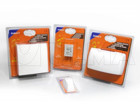 Movement detector, doorchime packaging in double blister packages.
