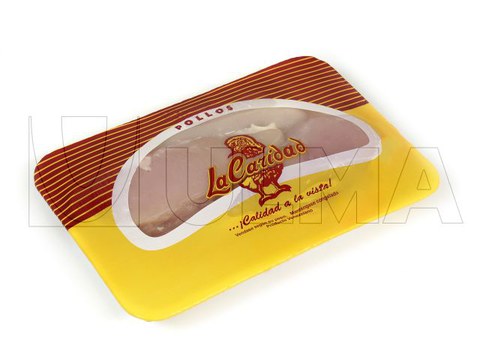 Chicken cut-up packaging in tray in flow pack wrapper (HFFS) using SES Stretch Shrink Film