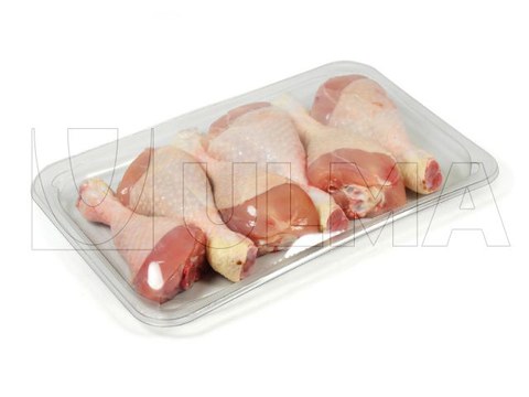 Chicken legs packaging in traysealing with shrink film (SES®)
