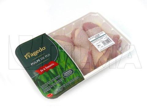 Chicken parts rigid material trays MAP packaging in tray sealing