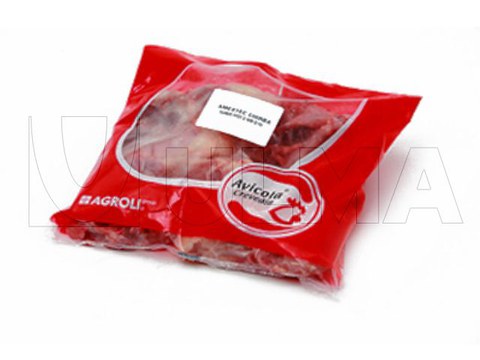 Fresh chicken cut ups packaging in VFFS machine in MAP and laminated film.