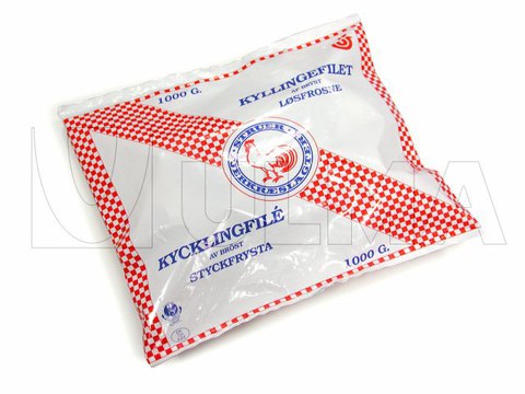 Frozen chicken fillets packaging with vertical machine (VFFS) in pillow pack