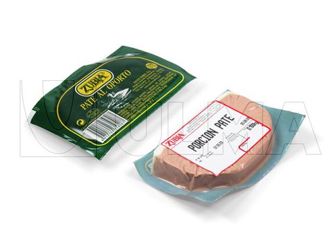 Duck pate vacuum packaging in thermoforming