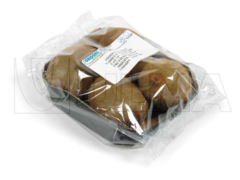 Kiwis packaging in cardboard tray in flow pack wrapper (hffs)