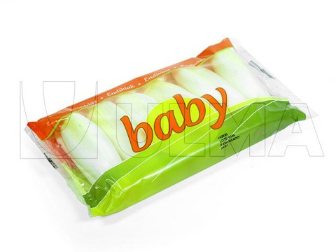 Endive tray packaging in flow pack wrapper (hffs)