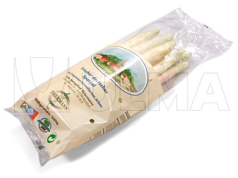 Asparagus packaging in flow pack wrapper (hffs)