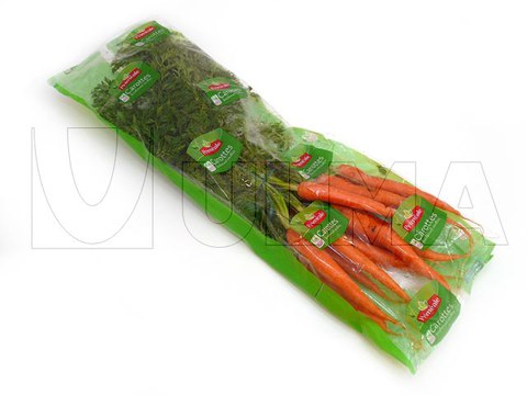 Carrot packaging in flow pack wrapper (hffs)