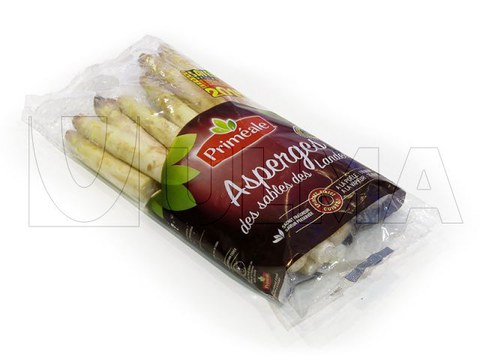 Fresh asparagus packaging in flow pack wrapper (hffs)