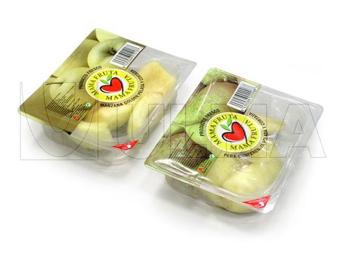 Ready-to-eat chopped apple packaging in thermoforming
