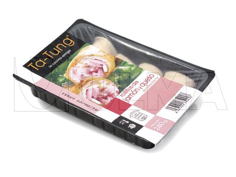 Ham and cheese rolls packaging in thermoforming with modified atmosphere (MAP)