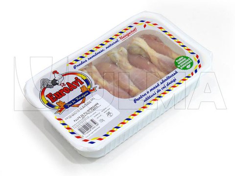 Envasado de muslos de pollo en termosellado con atmósfera modificada (MAP)
