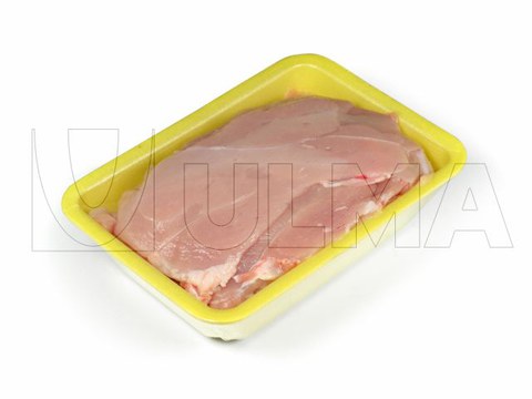 Envasado de pechugas de pollo en bandeja en film extensible