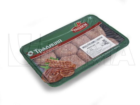 Envasado de mini hamburguesas en bandeja termosellada