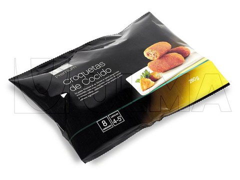 Envasado de croquetas congeladas en Vertical (vffs)