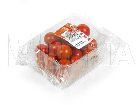 Envasado de tomates cherry en bandeja en flow pack (hffs)