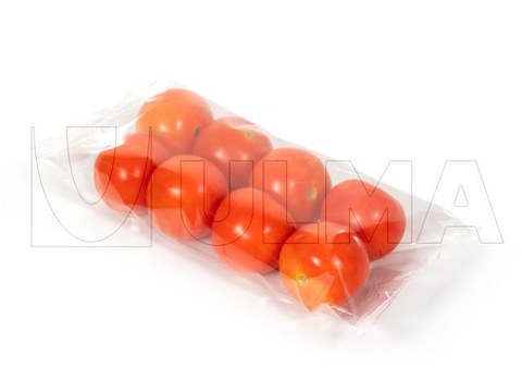 Envasado de tomates en flow pack sin bandeja con film compostable