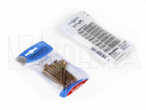 Envasado de elementos de fijación en blister con tapa de film impreso