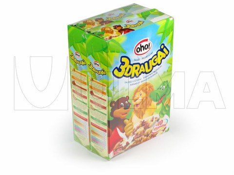 Envasado de agrupación de cajas de cereales en film retráctil poliolefina