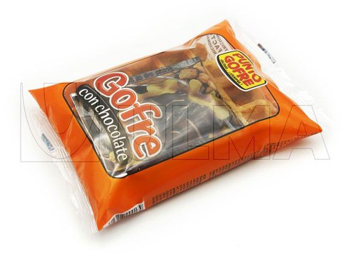 Envasado de agrupación de gofres en flow pack