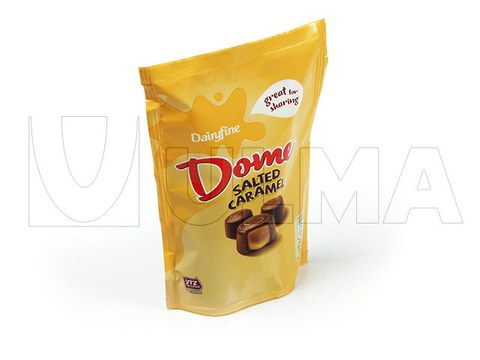 Envasado de bombones y chocolatinas en vertical (VFFS) en envase doypack