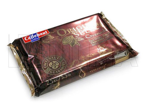 Envasado de tabletas de chocolate de 5 Kg. en flow pack