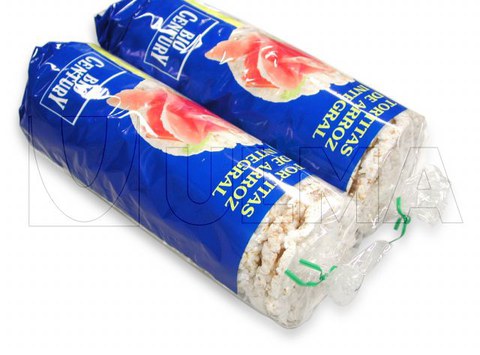 Envasado de tortas de arroz dietético en flow pack