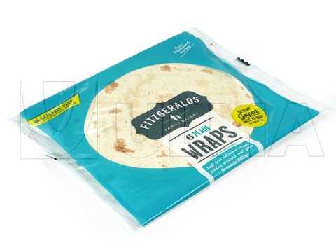Envase recerrable con tira adhesiva para tortillas mexicanas en flow pack (hffs) y atmósfera modificada