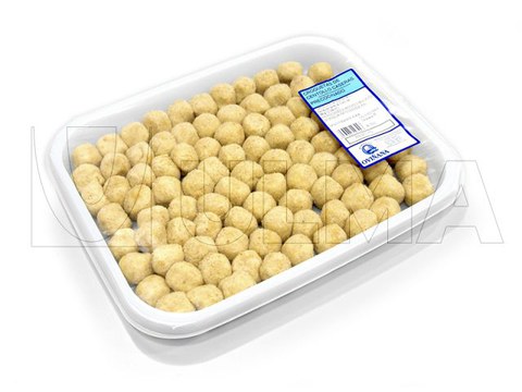 Envasado de croquetas de centollo en bandeja termosellada