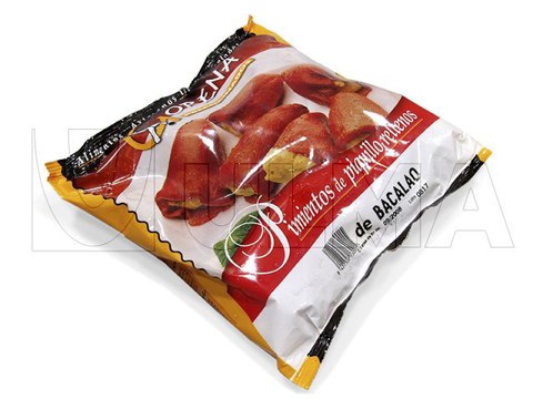 Envasado de pimientos rellenos de bacalao en embolsadora vertical (vffs)