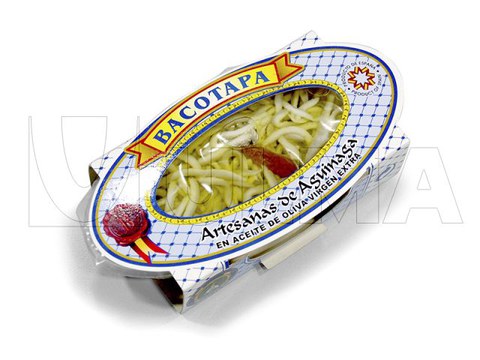 Envasado de gulas con aceite de oliva en bandeja termosellada